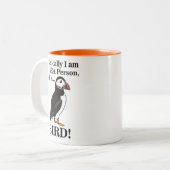 Puffin Bird Seabird Grappig Tweekleurige Koffiemok (Voorkant links)
