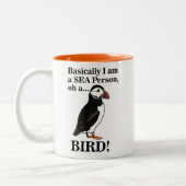 Puffin Bird Seabird Grappig Tweekleurige Koffiemok (Links)