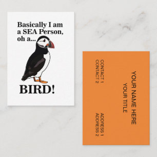 Puffin Bird Seabird Wildlife Funny Visitekaartje