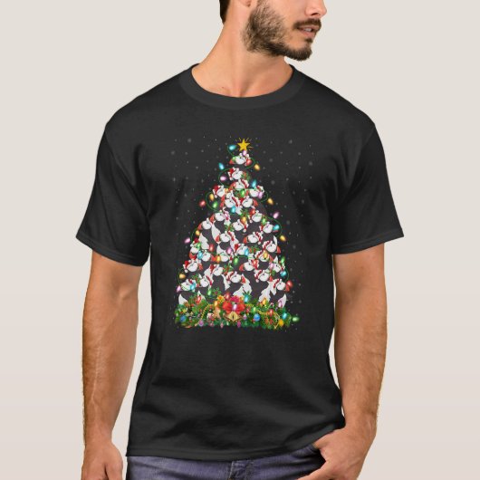 Puffin Bird Xmas licht Santa Puffin Kerstmis T-shirt (Voorkant)