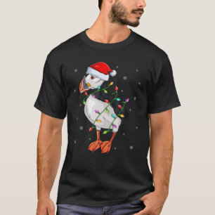 Puffin Bird Xmas lichtgeraakt Santa Hat Puffin Chr T-shirt