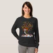 Puffin Bird Xmas Lighting Tree Santa Puffin Christ T-shirt (Voorkant volledig)