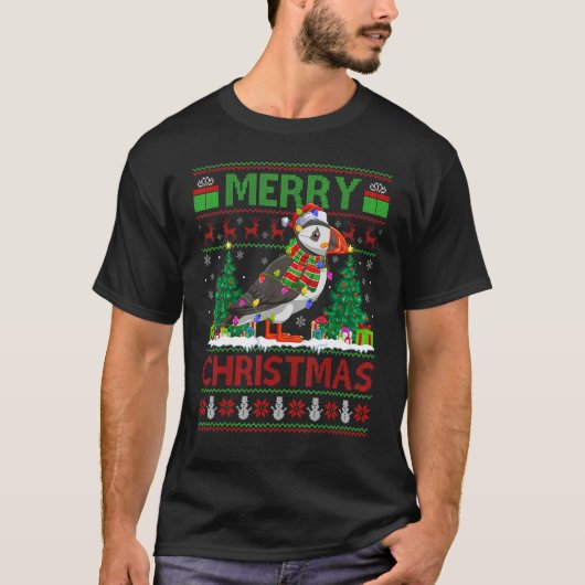 Puffin Bird Xmas Tree Ugly Puffin Christma T-shirt (Voorkant)