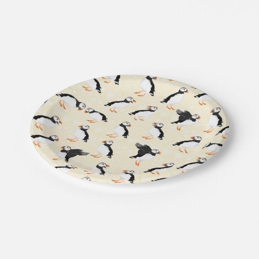Puffin Birds Pattern Papieren Bordje (Gekanteld)