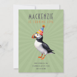 Puffin Birthday Invitation Kaart
