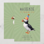 Puffin Birthday Invitation Kaart (Voorkant / Achterkant)