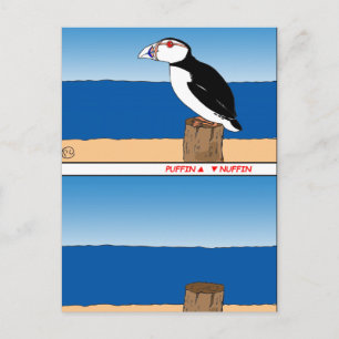 Puffin-cartoon Briefkaart