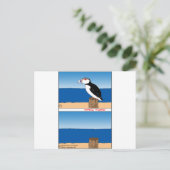 Puffin-cartoon Briefkaart (Staand voorkant)