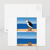 Puffin-cartoon Briefkaart (Voorkant / Achterkant)