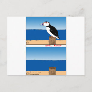 Puffin-cartoon Briefkaart