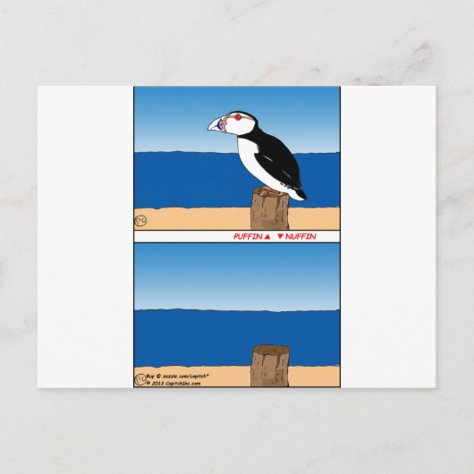 Puffin-cartoon Briefkaart (Voorkant)