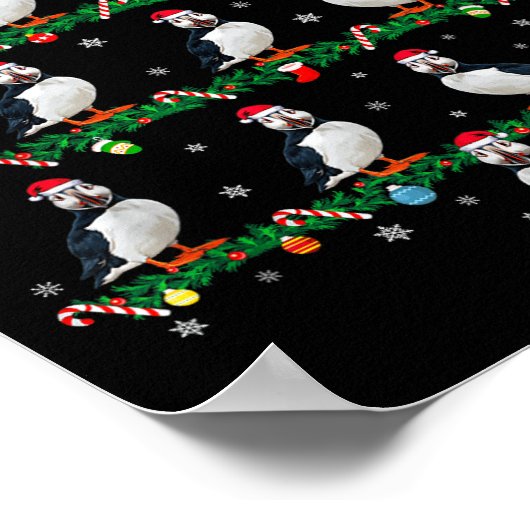 Puffin Christmas Tree Pajama Men Women Kids Ugly X Poster (Hoek)