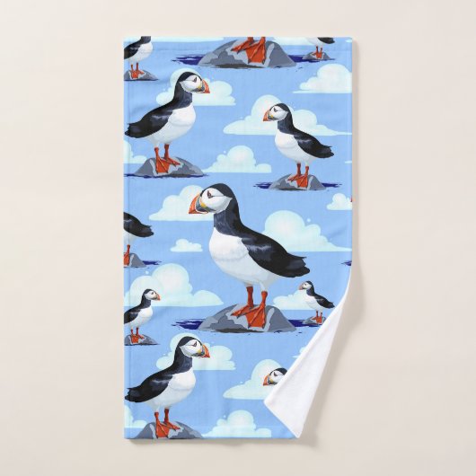 Puffin Cute Atlantic Seabird Bad Handdoek (Handdoek)