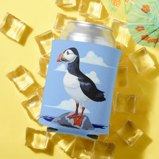 Puffin Cute Atlantic Seabird Blikjeskoeler (Insitu Zomer)