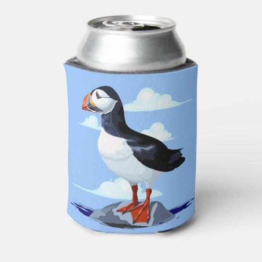 Puffin Cute Atlantic Seabird Blikjeskoeler (Blikje Achterkant)