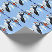 Puffin Cute Atlantic Seabird Cadeaupapier (Hoek)