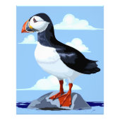 Puffin Cute Atlantic Seabird Foto Afdruk (Voorkant)