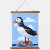 Puffin Cute Atlantic Seabird Hangend Wandkleed (Voorkant)