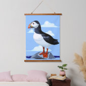 Puffin Cute Atlantic Seabird Hangend Wandkleed (Slaapkamer)