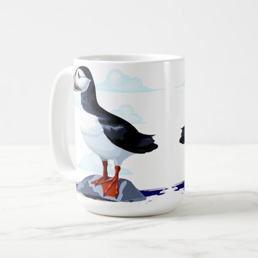 Puffin Cute Atlantic Seabird Koffiemok (Voorkant links)