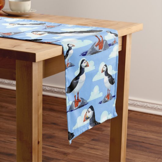 Puffin Cute Atlantic Seabird Korte Tafelloper (Voorbeeld)