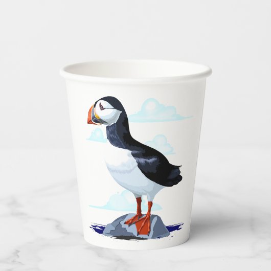 Puffin Cute Atlantic Seabird Papieren Bekers (Achterkant)