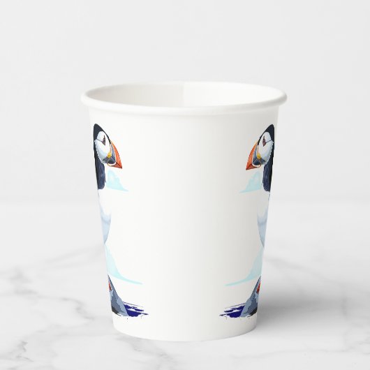 Puffin Cute Atlantic Seabird Papieren Bekers (Links)