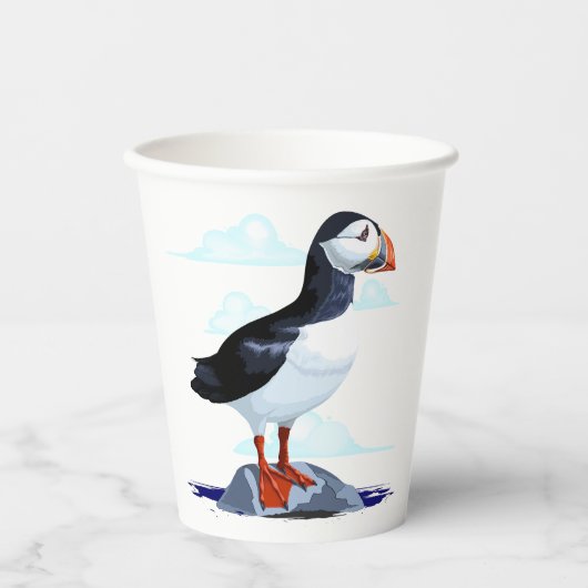 Puffin Cute Atlantic Seabird Papieren Bekers (Voorkant)