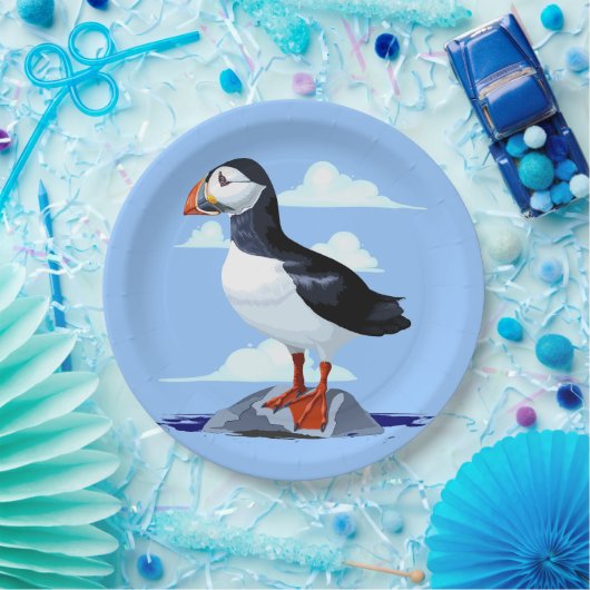 Puffin Cute Atlantic Seabird Papieren Bordje (Feest)
