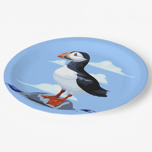 Puffin Cute Atlantic Seabird Papieren Bordje (Gekanteld)