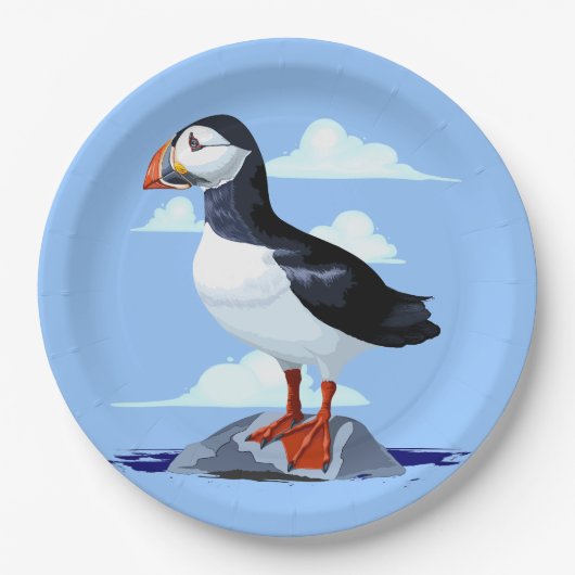 Puffin Cute Atlantic Seabird Papieren Bordje (Voorkant)