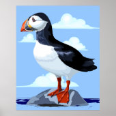 Puffin Cute Atlantic Seabird Poster (Voorkant)