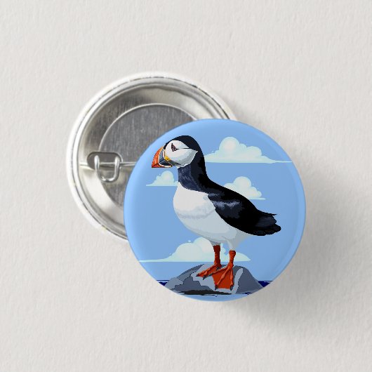 Puffin Cute Atlantic Seabird Ronde Button 3,2 Cm (Voorkant /achterkant)