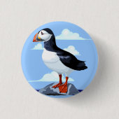 Puffin Cute Atlantic Seabird Ronde Button 3,2 Cm (Voorkant)