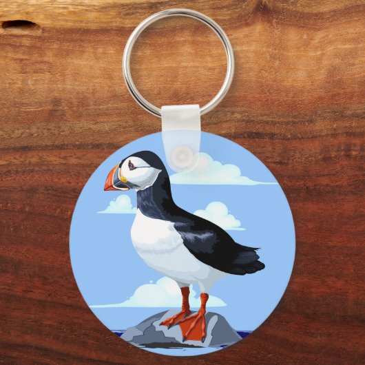 Puffin Cute Atlantic Seabird Sleutelhanger (Voorkant)