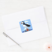 Puffin Cute Atlantic Seabird Vierkante Sticker (Envelop)