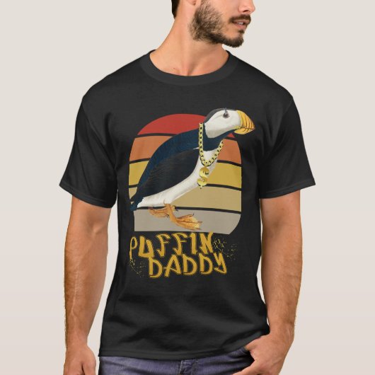 Puffin Dad Cool Retro  Puffin Rapper T-shirt (Voorkant)