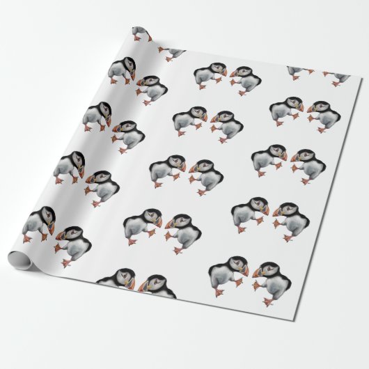 Puffin Dance Cadeaupapier (Uitgerold)