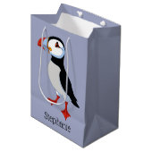 Puffin Design Gift Bag Medium Cadeauzakje (Voorkant Gekanteld)