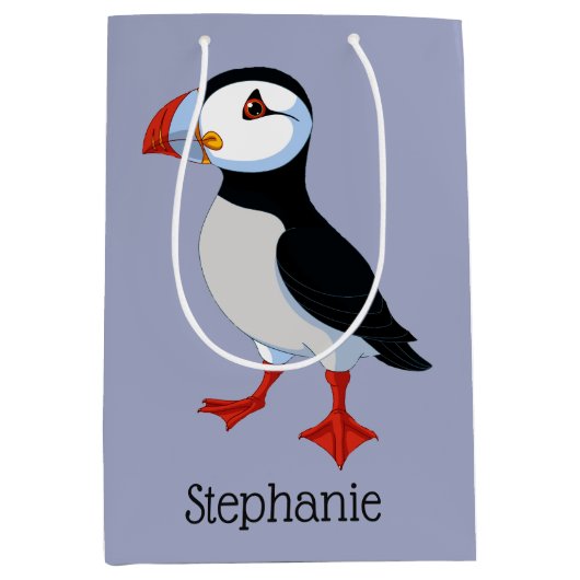 Puffin Design Gift Bag Medium Cadeauzakje (Voorkant)