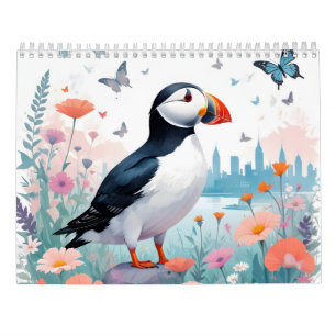 Puffin  Dierlijke Natuur Milieu Decor Art Kalender
