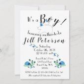 Puffin en Polar Beer Boy Baby shower Uitnodiging (Voorkant)