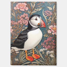 Puffin en Zee Thrift Flowers William Morris Magneet
