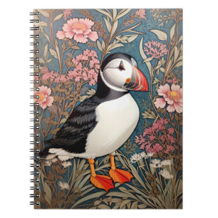 Puffin en Zee Thrift Flowers William Morris Notitieboek