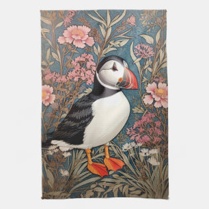 Puffin en Zee Thrift Flowers William Morris Theedoek