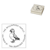 Puffin Family Retour Adresstempel Rubberstempel (Gestempeld)