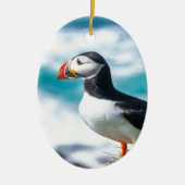 Puffin Fratercula arctica in Látrabjarg, IJsland. Keramisch Ornament (Voorkant)