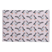 Puffin Frenzy Pillowcases (Stusty Pink) Kussensloop (Achterkant-Links)
