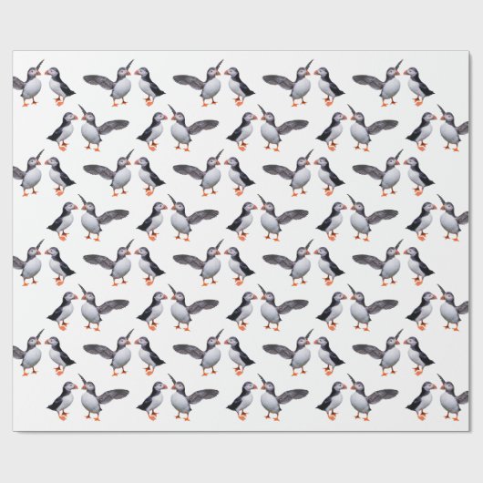 Puffin Frenzy Wrapping Paper Cadeaupapier (Vlak)
