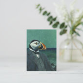 Puffin Gentleman ACEO visitekaartje (Staand voorkant)